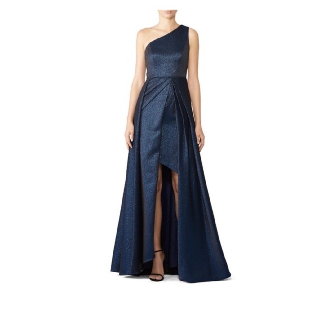 Monique Lhuillier Navy High Low Dress